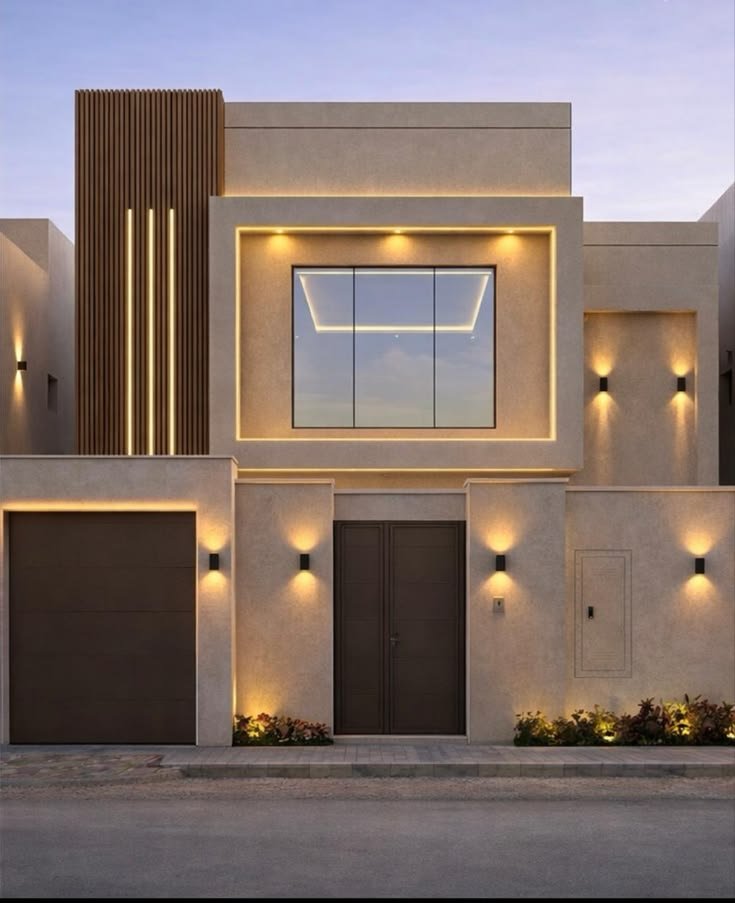 تنفيذ واجهة طابوق مميزة لمبنى سكني